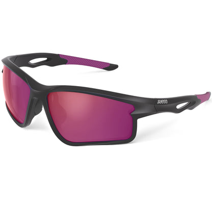suoso Polarized Sports Sunglasses Men: Running Sunglasses Women Wrap Around Glasses for Fishing Driving UV400 Protection TR90