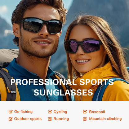 suoso Polarized Sports Sunglasses Men: Running Sunglasses Women Wrap Around Glasses for Fishing Driving UV400 Protection TR90