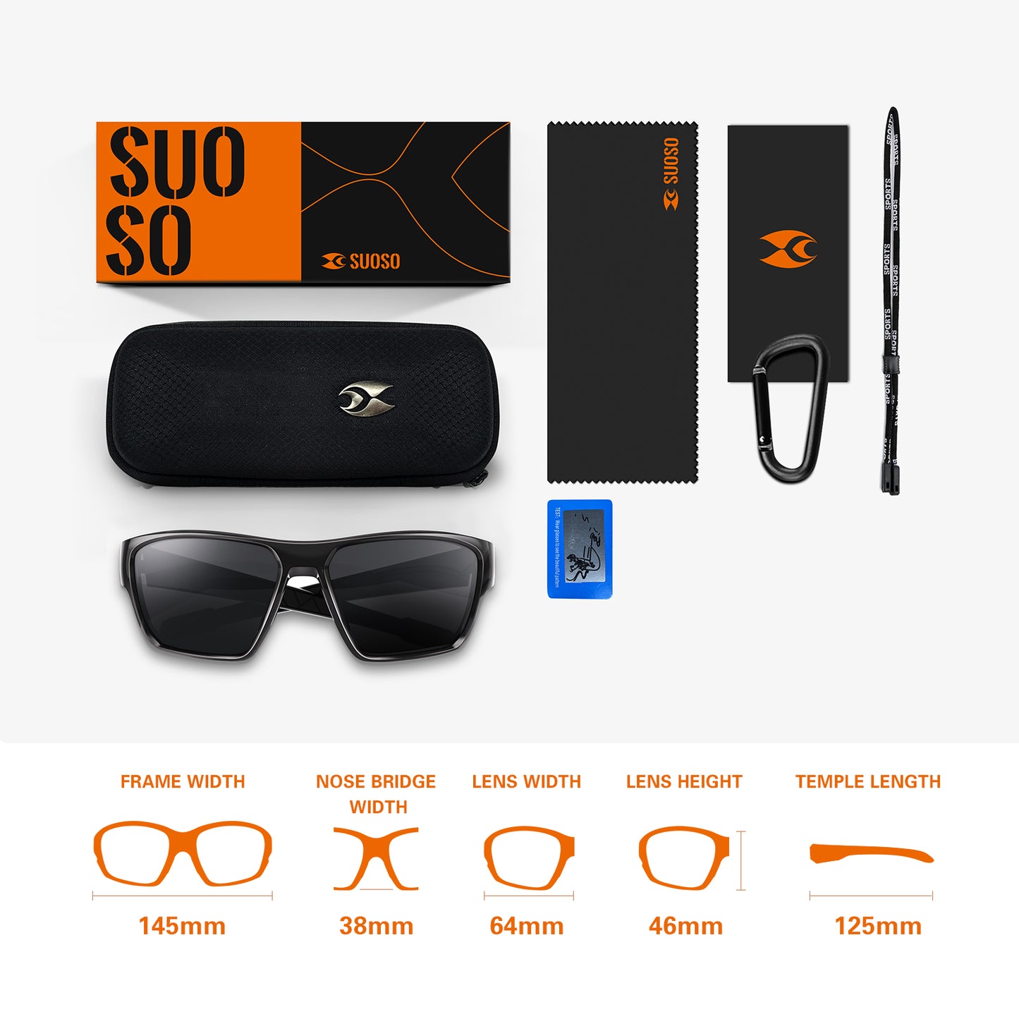 suoso Sports Polarized Sunglasses for Men: TR90 UV400 Protection Sun Glasses Womens Wrap Around Goggles for Fishing Driving