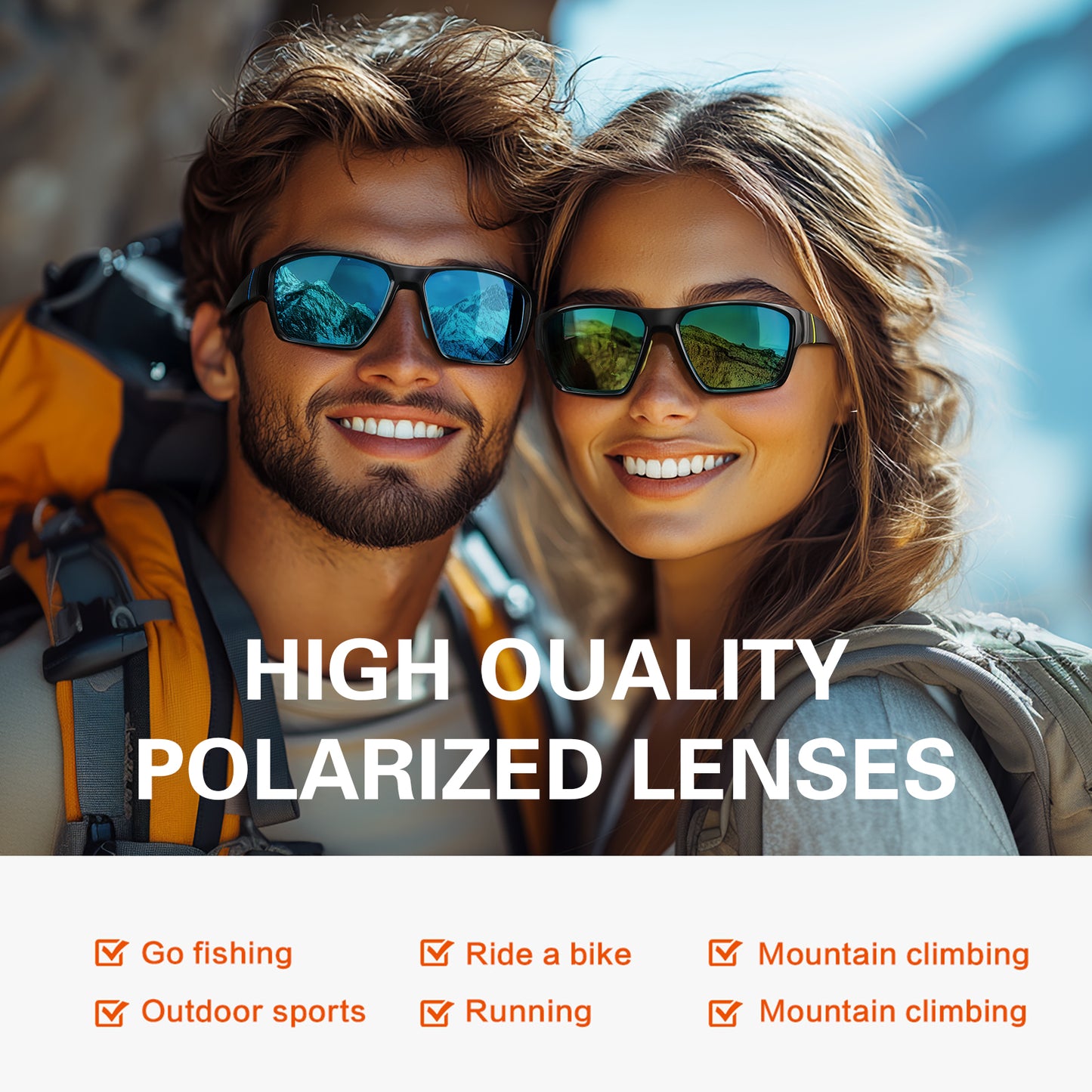 suoso Sports Polarized Sunglasses for Men: TR90 UV400 Protection Sun Glasses Womens Wrap Around Goggles for Fishing Driving