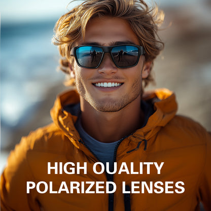 suoso Sports Polarized Sunglasses for Men: TR90 UV400 Protection Sun Glasses Womens Wrap Around Goggles for Fishing Driving