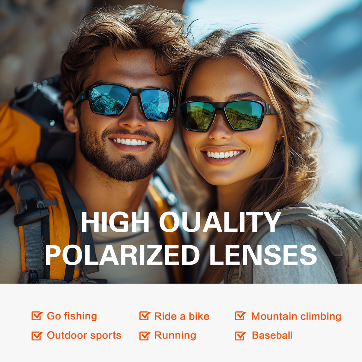 SUOSO Prescription Pickleball Glasses, Sports Polarized Sunglasses for Golf Fishing Running Driving