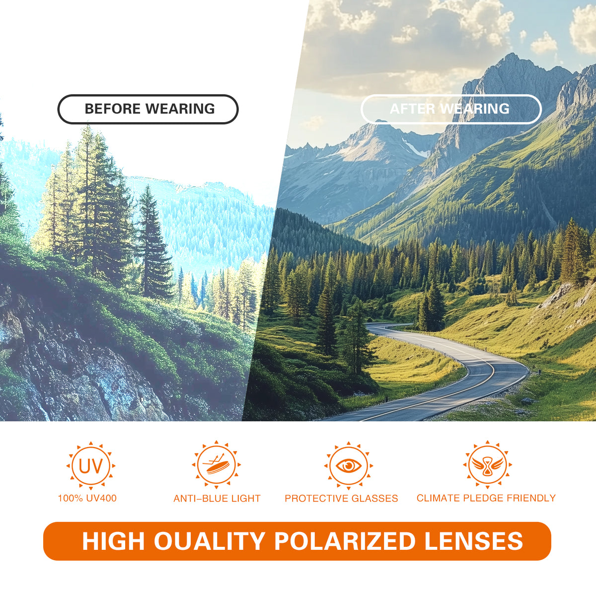 SUOSO Prescription Pickleball Glasses, Sports Polarized Sunglasses for Golf Fishing Running Driving
