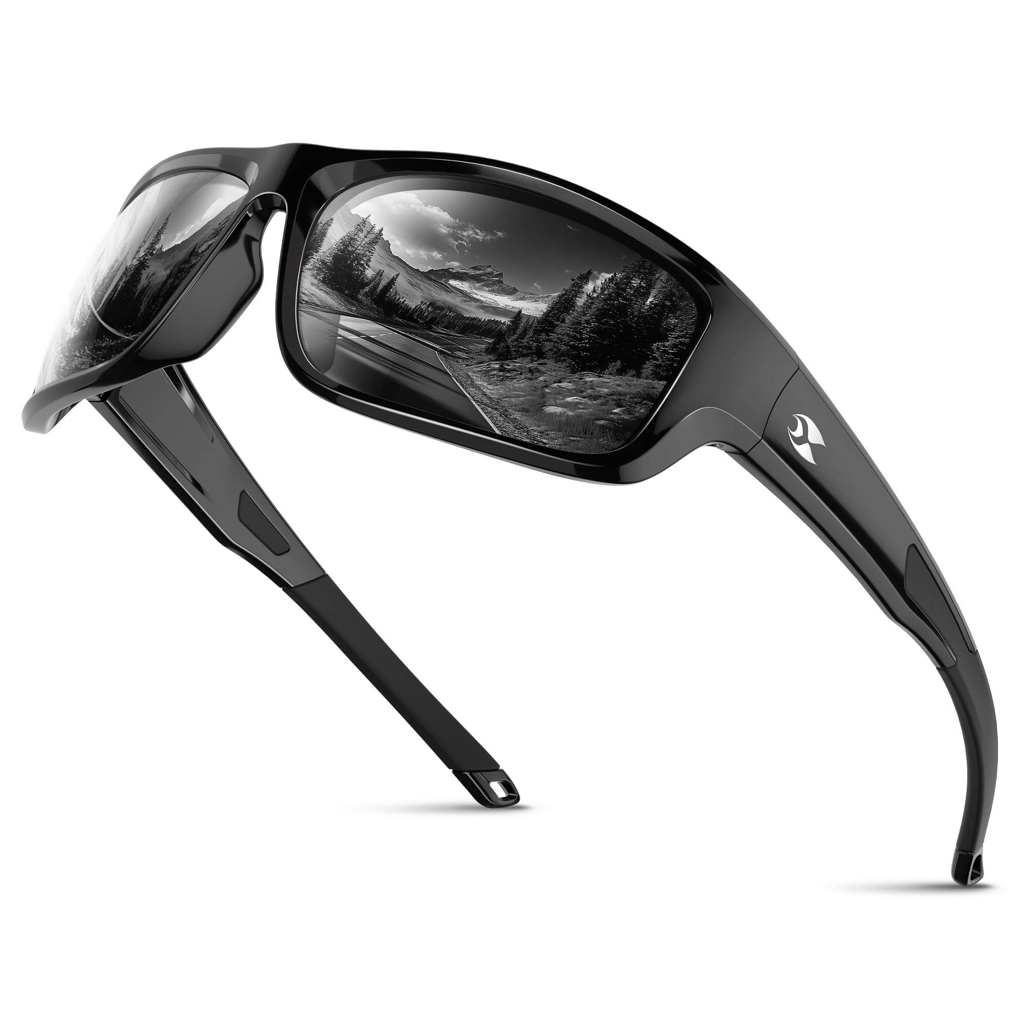 SUOSO Sports Polarized Sunglasses, UV400 Protection Wrap Around Sun Glasses for Golf Fishing Running Driving