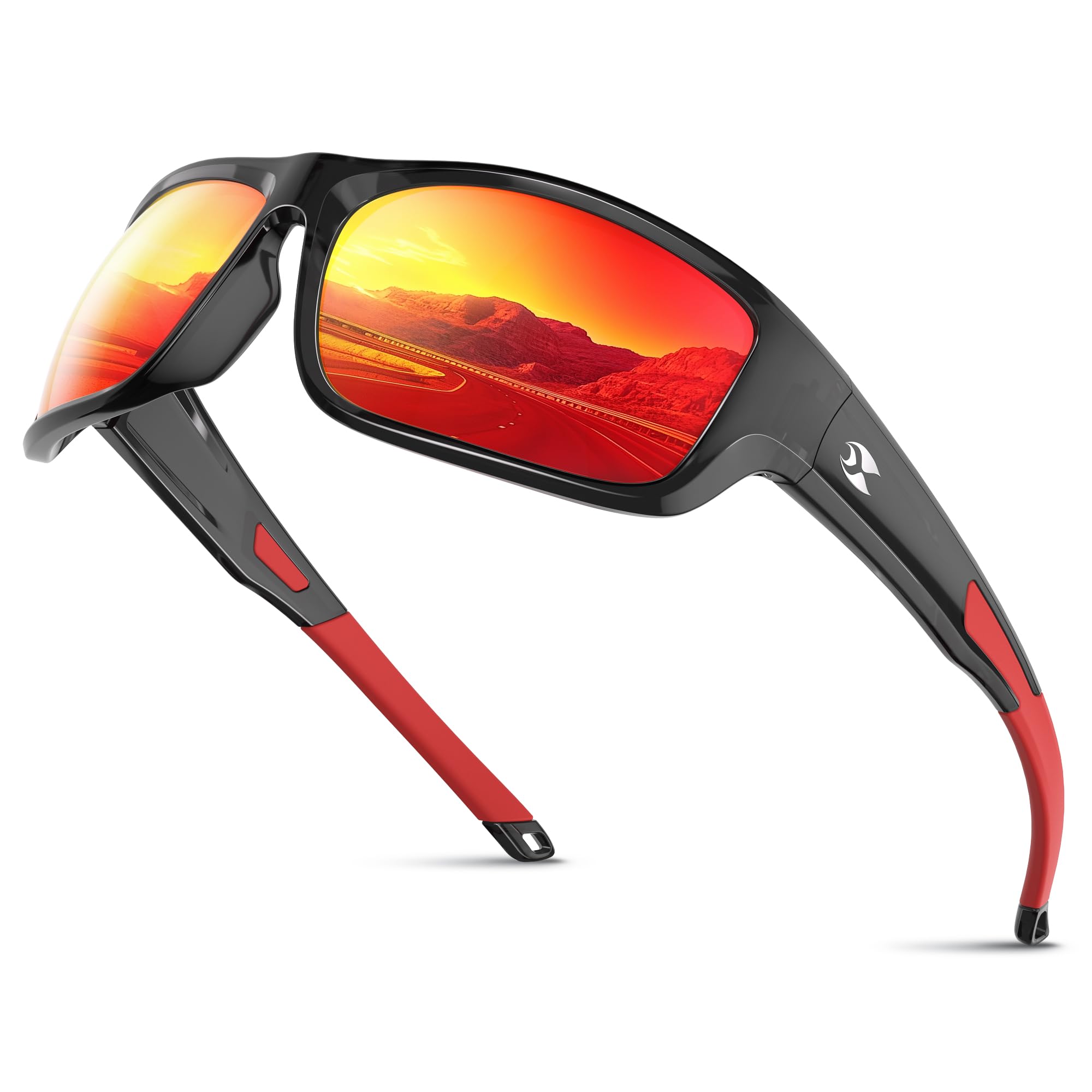 SUOSO Sports Polarized Sunglasses, UV400 Protection Wrap Around Sun Glasses for Golf Fishing Running Driving