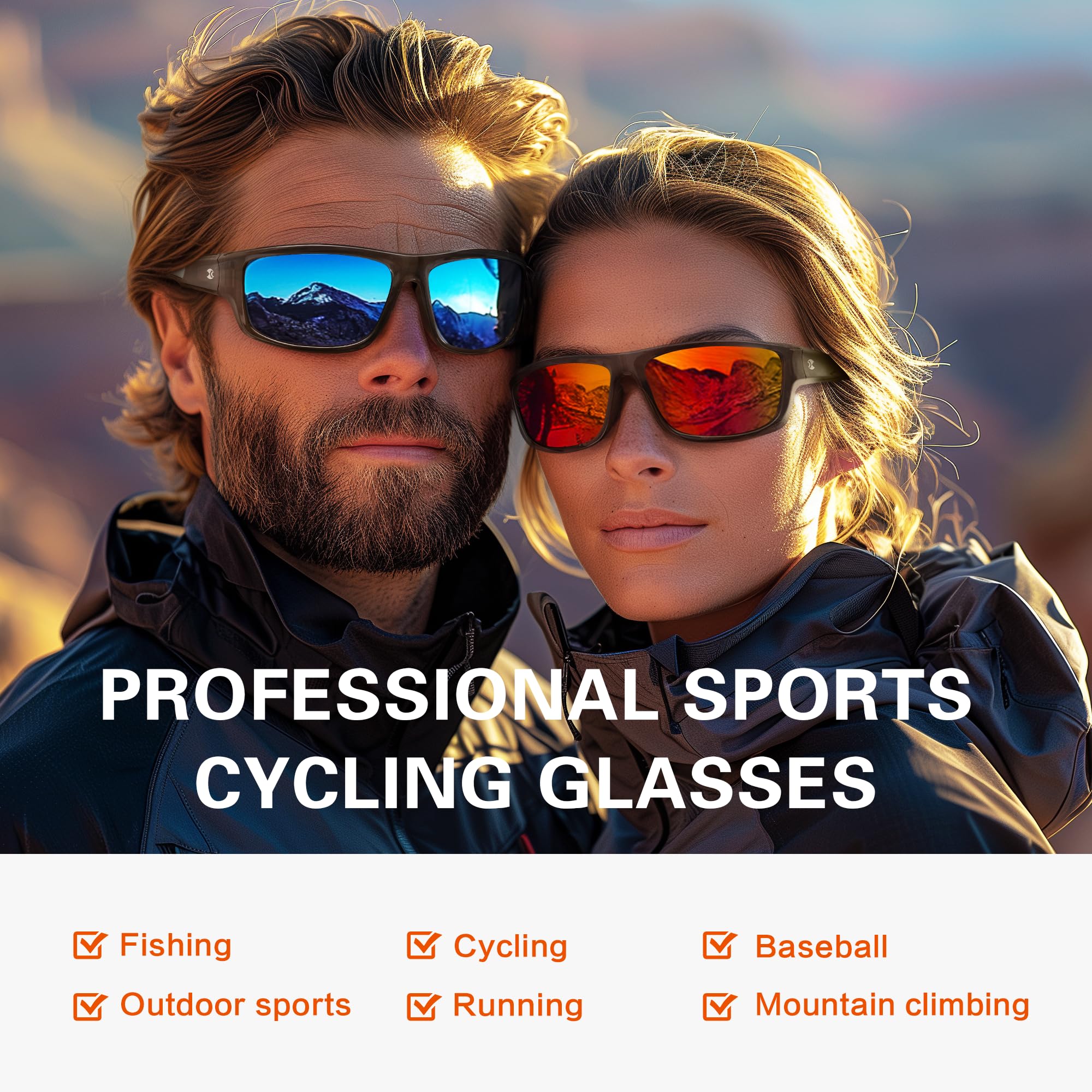 SUOSO Sports Polarized Sunglasses, UV400 Protection Wrap Around Sun Glasses for Golf Fishing Running Driving