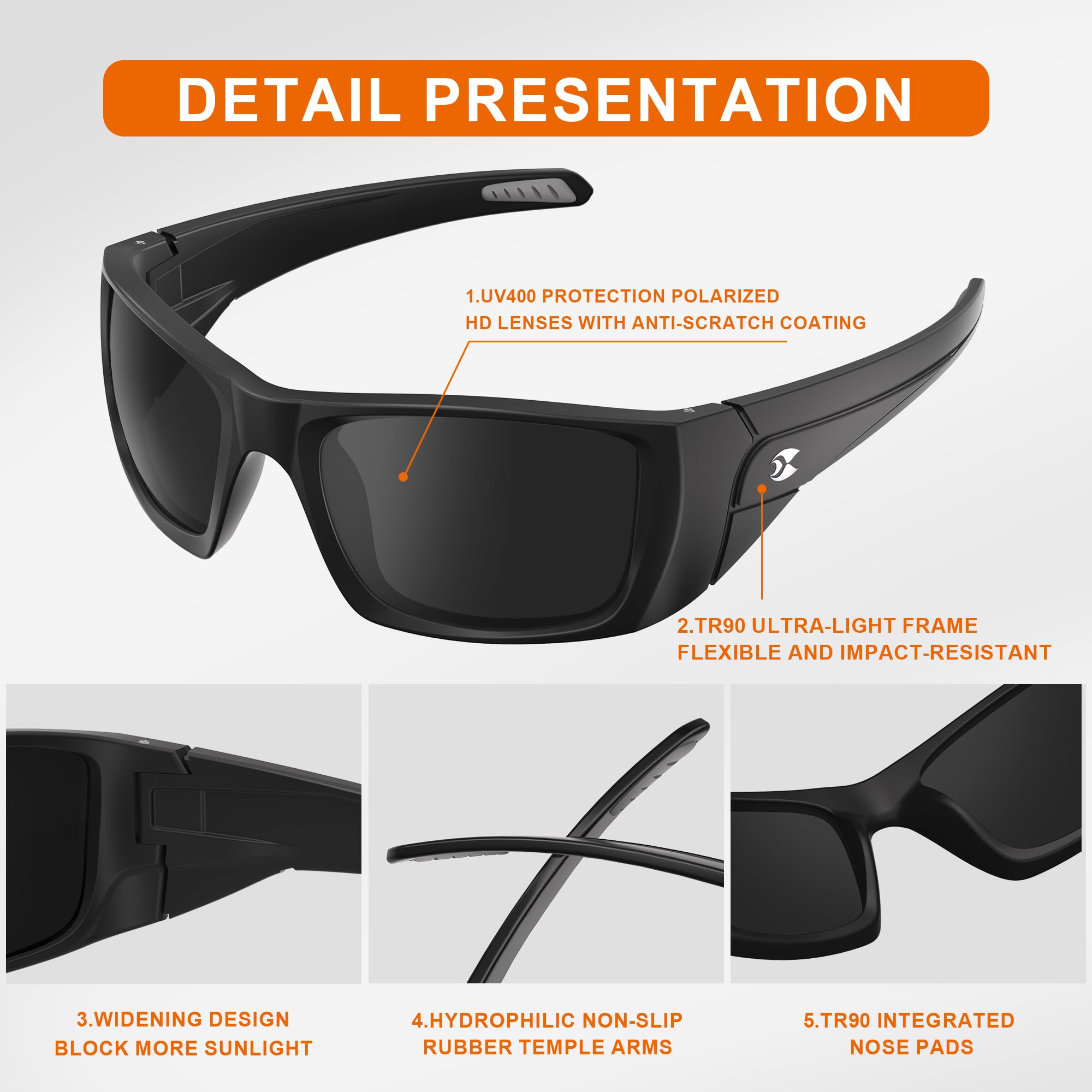 SUOSO Sports Polarized Sunglasses for Men