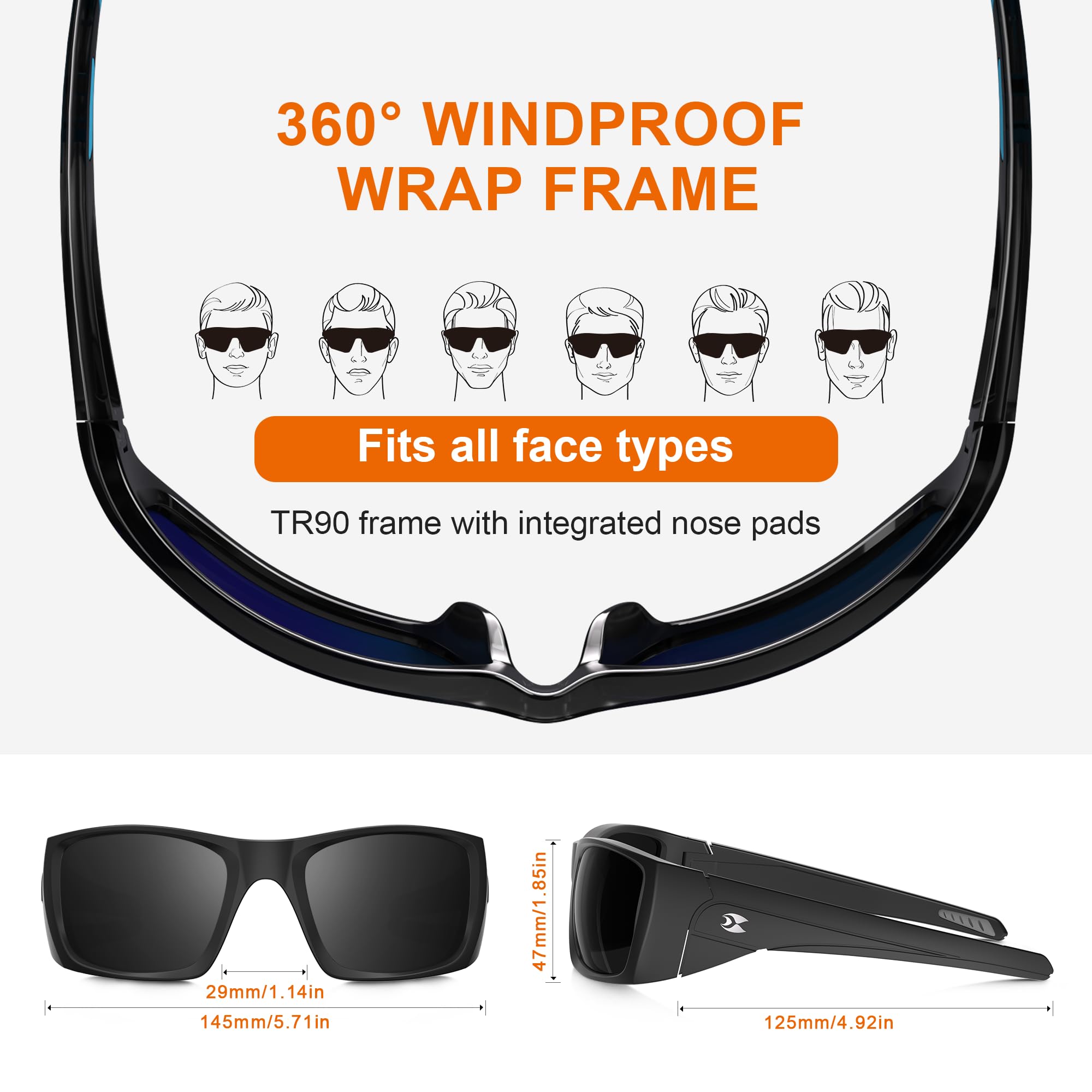 SUOSO Sports Polarized Sunglasses for Men