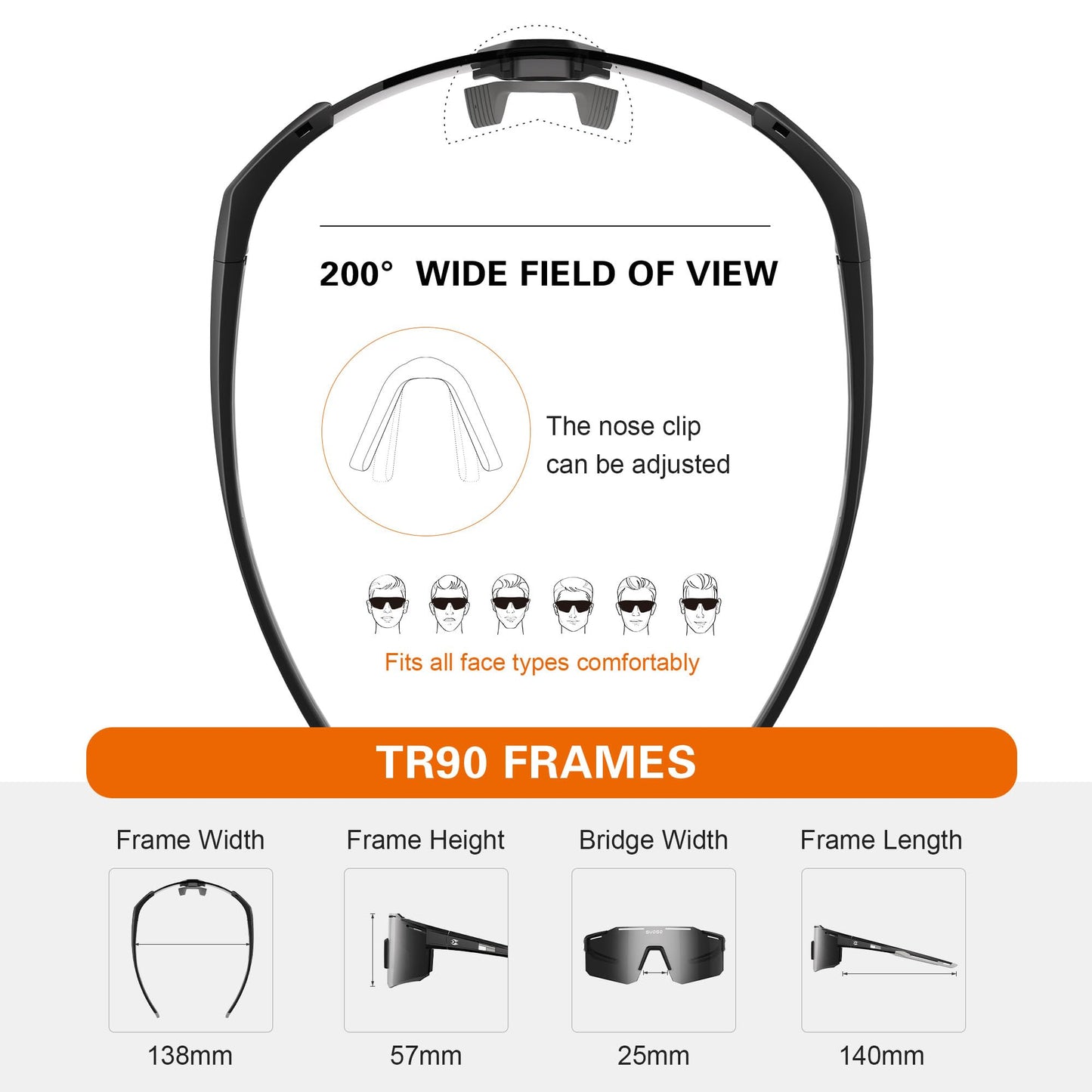 suoso cycling sunglasses, sports glasses with prescription