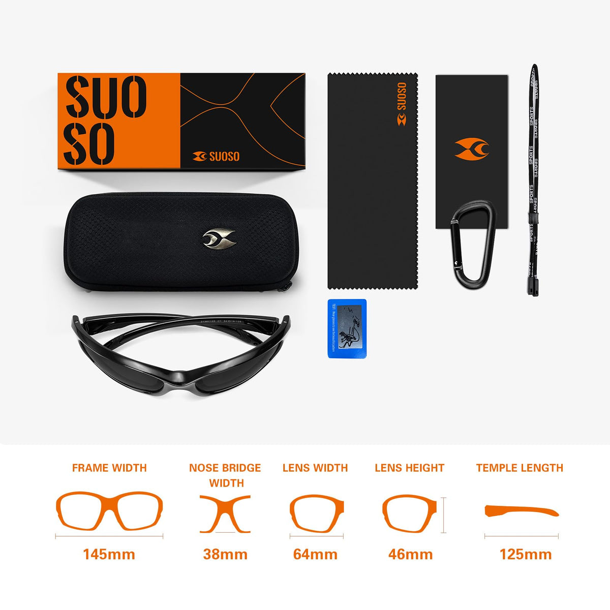 SUOSO Prescription Sports Glasses for Cycling, Running and Golf