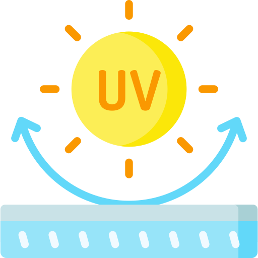UV protection icon with sun and shielded layer, ideal for cycling sunglasses